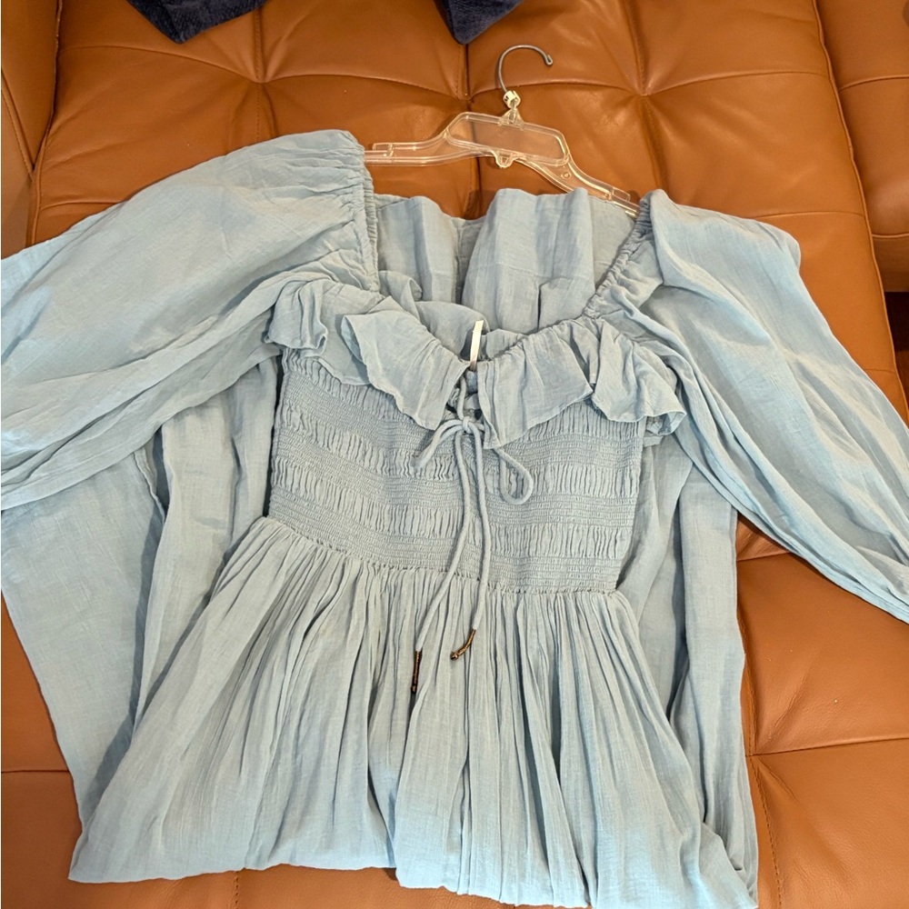 Free People Oasis Midi Dress size small in Stone Blue